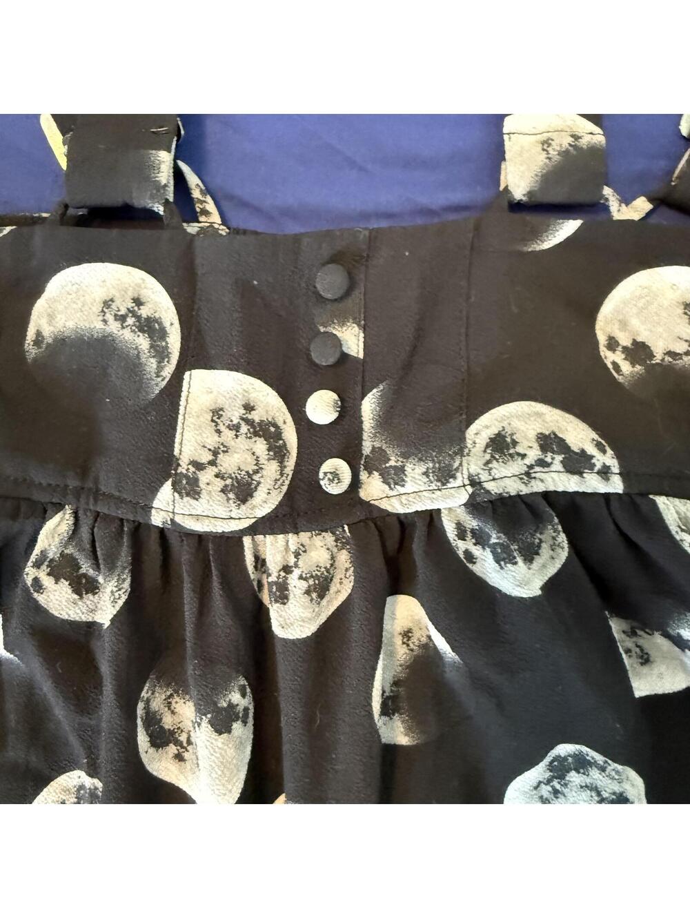 HotTopic Black Suspender Skirt with Moon Phase Print - Picture 3 of 6